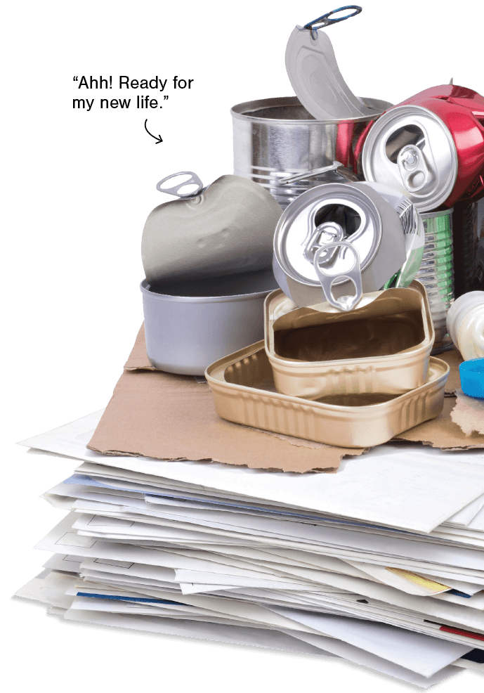 image of papers and cans